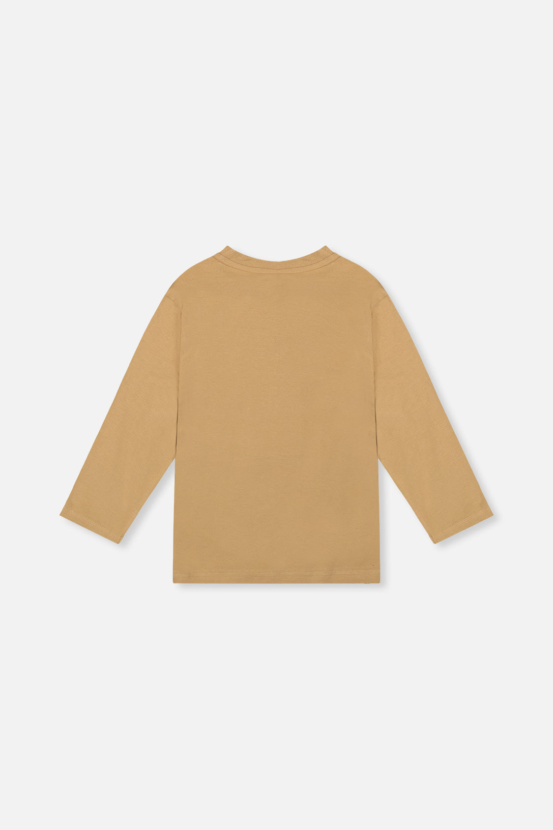 Deux par Deux Long Sleeve Organic Cotton T-Shirt Beige