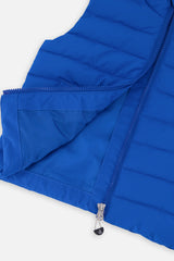 Deux par Deux blue sleeveless quilted vest, second alternate view