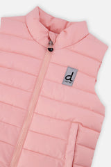 Deux par Deux light pink quilted vest, alternate view