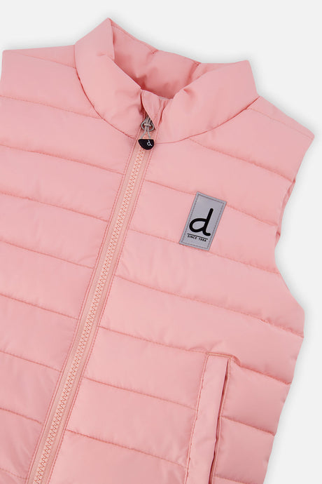 Deux par Deux light pink quilted vest, alternate view