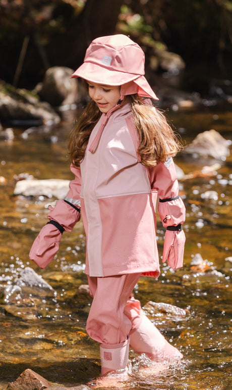 Deux par Deux Rain Overalls Pink
