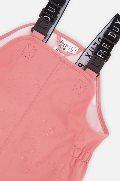 Deux par Deux Rain Overalls Pink