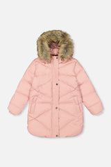 Long Winter Puffer Coat Pale Dusty Pink-0