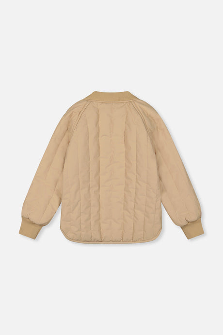 Quilted Raglan Sleeve Jacket Beige-4