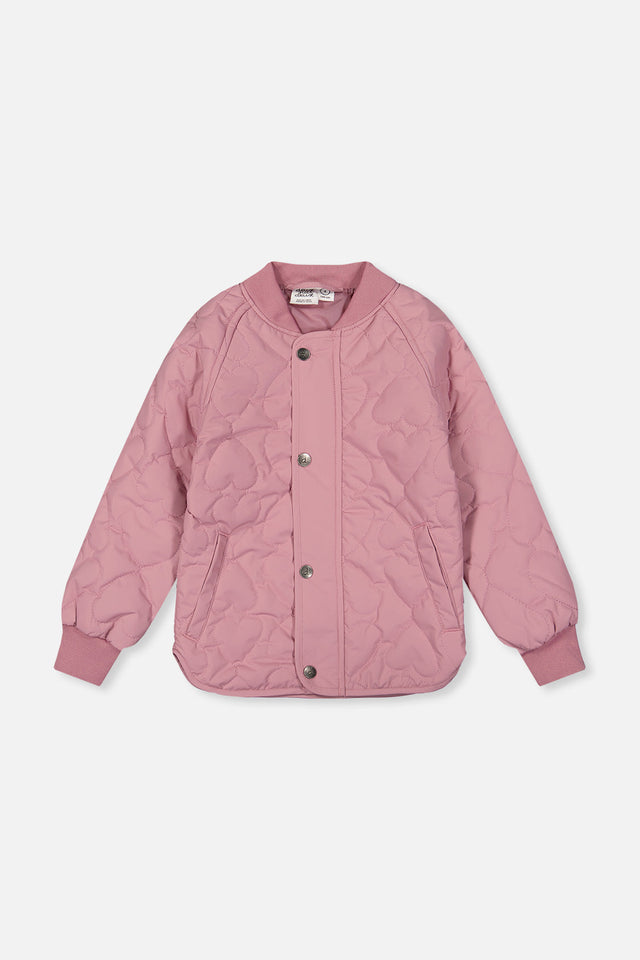 Quilted Raglan Sleeve Jacket Mauve Pink-0