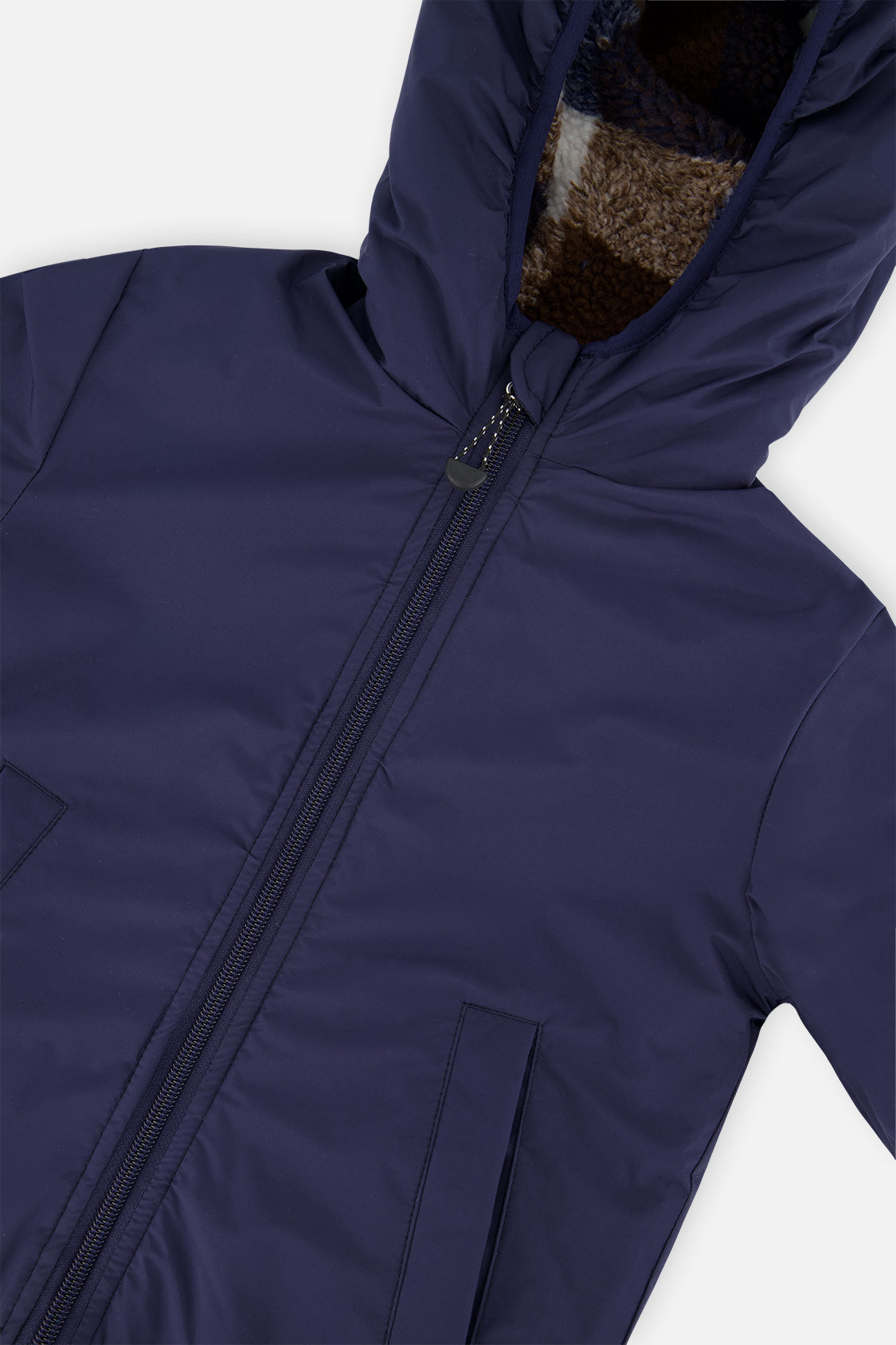 Deux par Deux Reversible Mid-Season Jacket Dark Blue And Brown