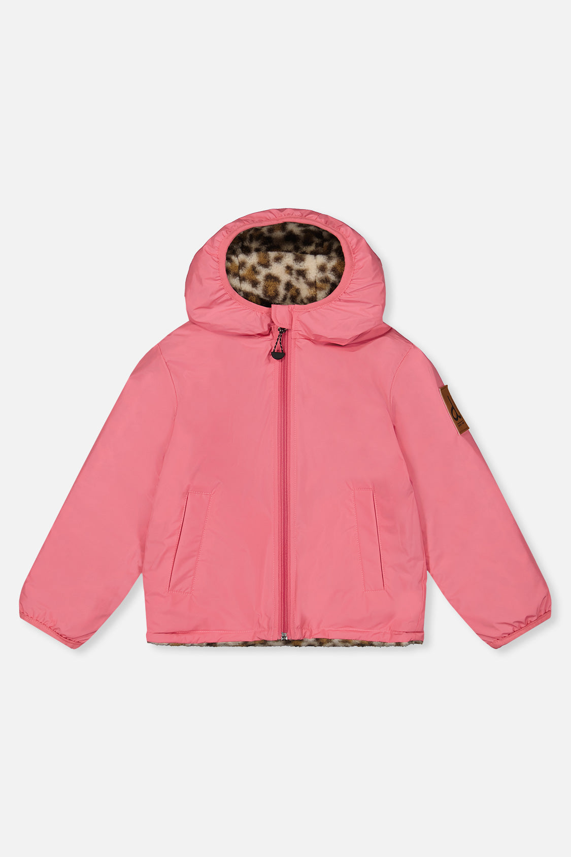 Deux par Deux pink and leopard reversible sherpa jacket, product photo 3