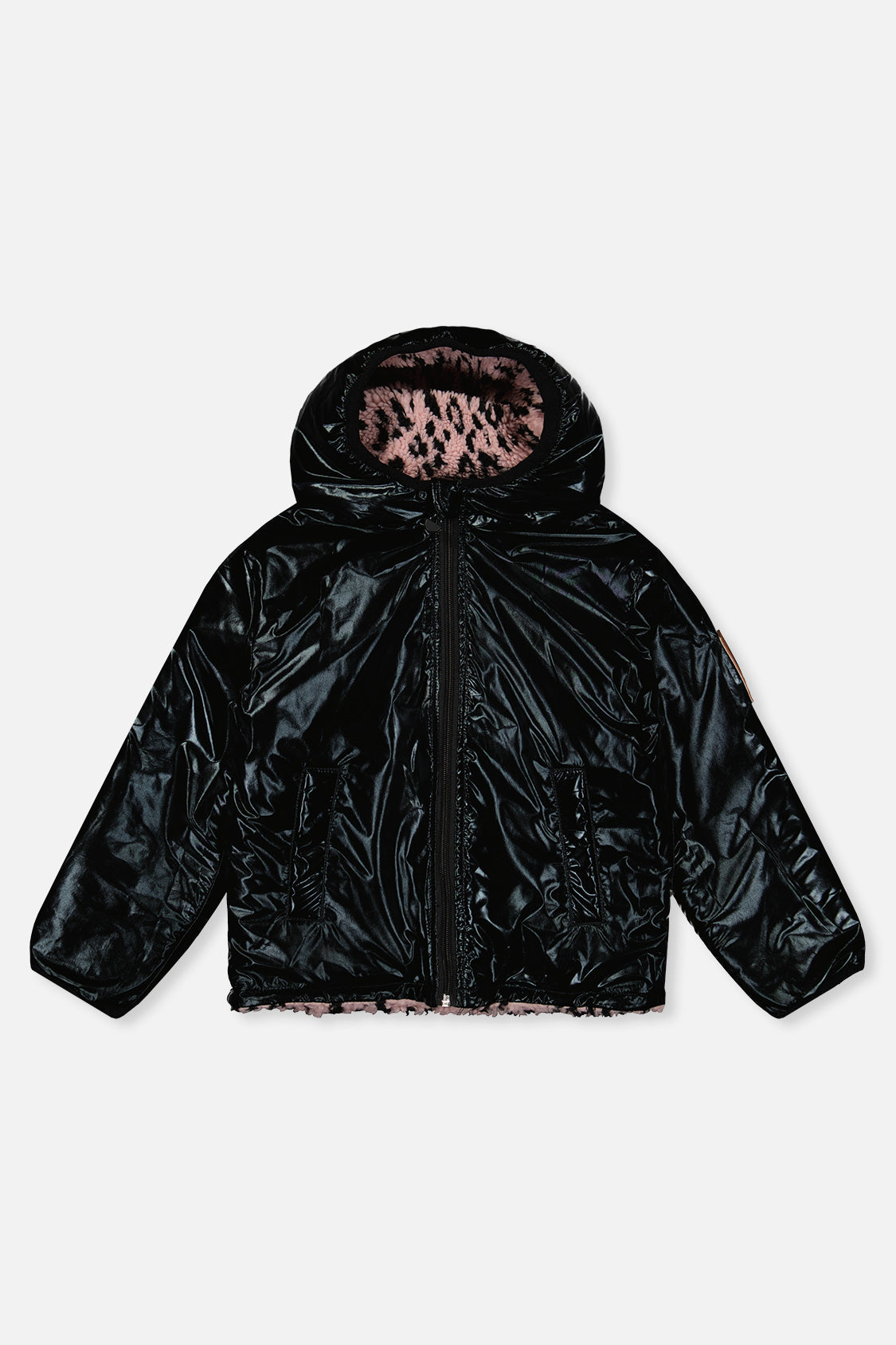 Deux par Deux pink and black reversible sherpa jacket, product photo 3