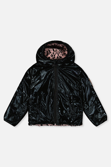 Deux par Deux Reversible Mid-Season Jacket Pink And Black