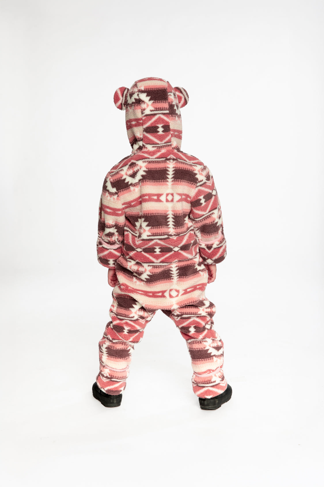 Baby Mid-Season Plush One-Piece Outerwear Aztec Pink-3