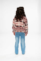 Mid-Season Plush Pullover Jacket Aztec Pink-3