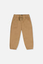 Stretch Canvas Jogger Pants Beige-0