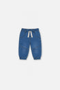 Baby French Terry Denim Jogger Pants Light Blue-0