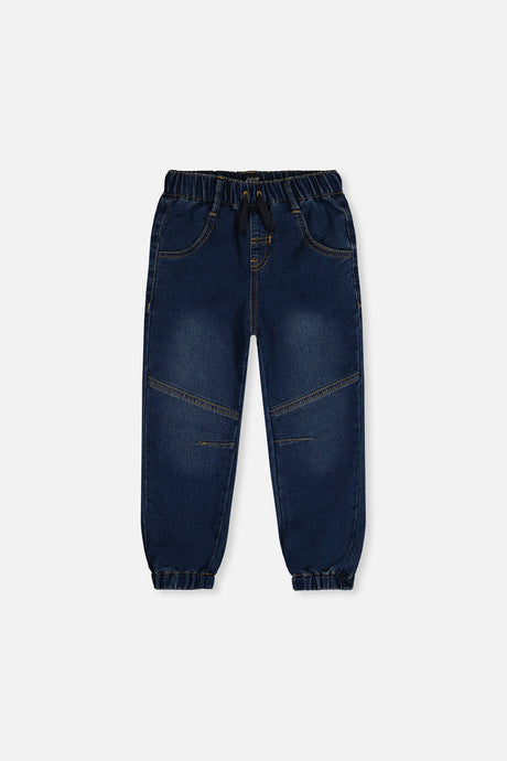 French Terry Denim Jogger Pants Navy Blue-0