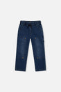 French Terry Denim Pants Navy Blue-0