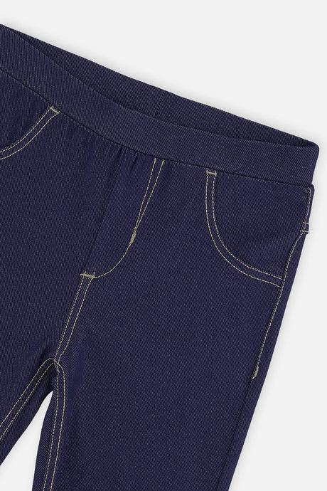 Additional view of the navy blue jeggings by Deux par Deux