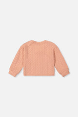 Back view of the Deux par Deux pink jacquard sweatshirt