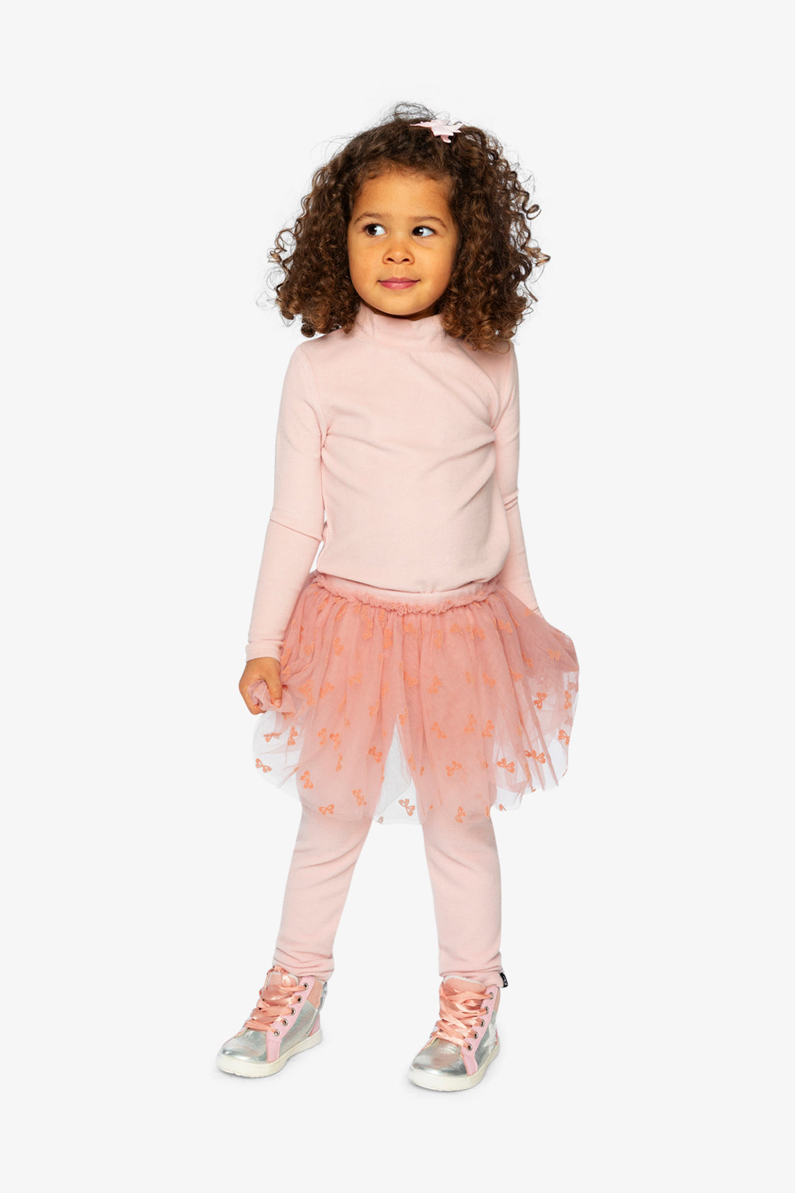 Brushed Rib Mock Neck Top Pale Dusty Pink-4
