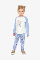 Raglan Organic Cotton T-Shirt Violet And Off-White-4