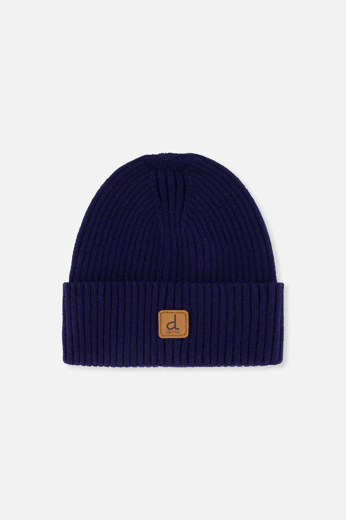 Ribbed Knit Hat Navy Blue-0