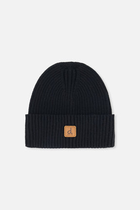 Ribbed Knit Hat Black-0