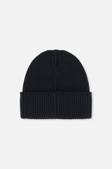 Ribbed Knit Hat Black-1