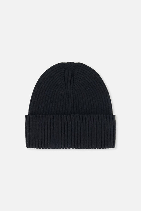 Ribbed Knit Hat Black-1
