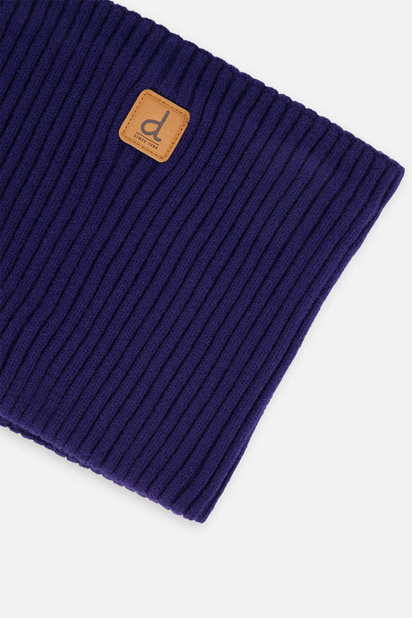 Baby Ribbed Knit Neckwarmer Navy Blue-2