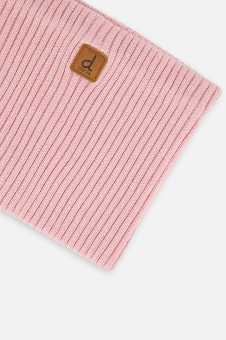 Baby Ribbed Knit Neckwarmer Pale Dusty Pink-2