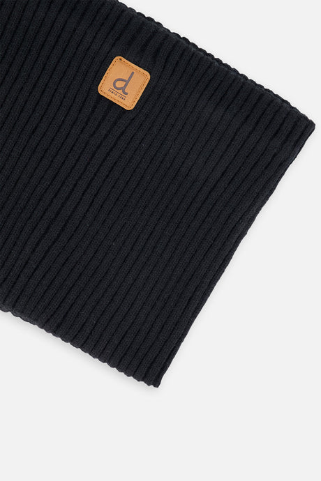Baby Ribbed Knit Neckwarmer Black-2