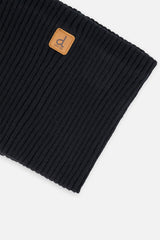 Ribbed Knit Neckwarmer Black-2