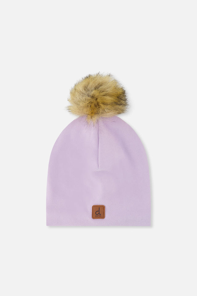 Baby Jersey Hat With Pompom Lavender-0