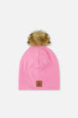 Baby Jersey Hat With Pompom Pink-0