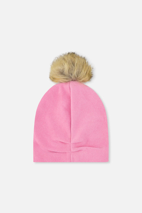 Baby Jersey Hat With Pompom Pink-1