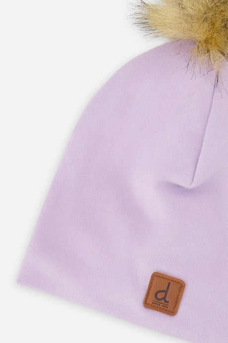 Jersey Hat With Pompom Lavender-2