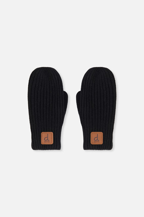 Knit Mittens Black-0