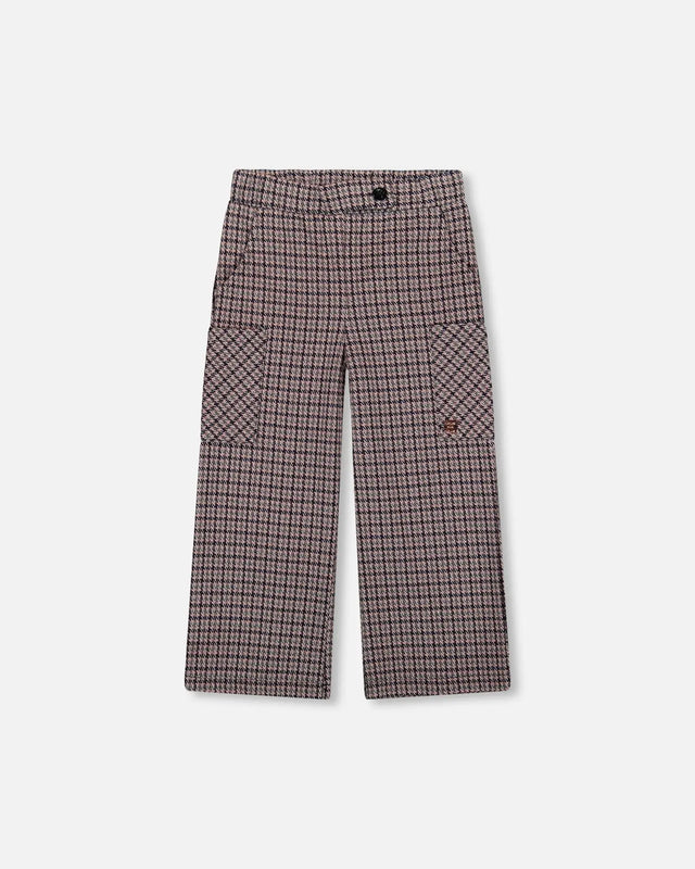Jacquard Knit Flare Pants With Houndstooth Pattern | Deux par Deux | Jenni Kidz