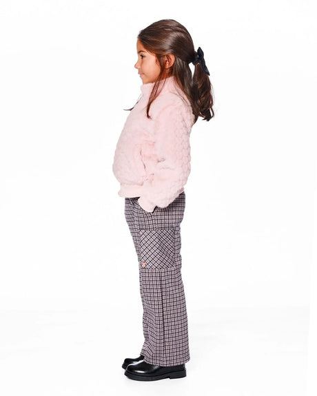 Jacquard Knit Flare Pants With Houndstooth Pattern | Deux par Deux | Jenni Kidz