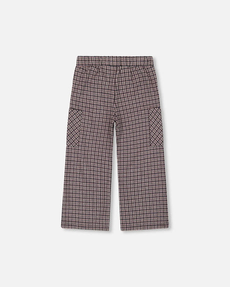 Jacquard Knit Flare Pants With Houndstooth Pattern | Deux par Deux | Jenni Kidz