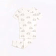 "la bicyclette" print on off-white pajama set | petit lem