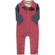 Baby Boy's Arlington Polo Romper In Wine Navy | Me & Henry - Jenni Kidz