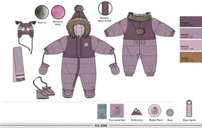 Blizz baby girls Lavender Mist snowsuit, alternate product view