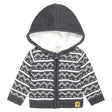 Boys Knitted Cardigan Dark Blue Fake Fur | Dirkje - Dirkje