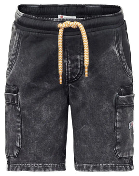 Noppies Glan Ebony boys cargo shorts with contrast drawcord, front view