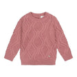 Girls Cable Sweatshirt Dark Old Pink | Koko-Noko - Koko-Noko