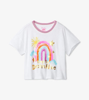 Hatley Girls Dream short sleeve cotton tee, front product view