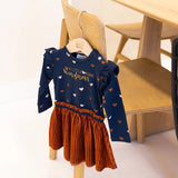 Girls Dress Dark Blue Arabian Spice Hearts | Dirkje - Dirkje