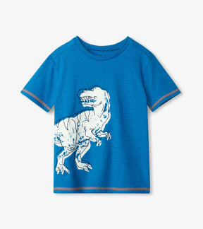 Hatley boys Glow In The Dark Dino cotton graphic tee, front view