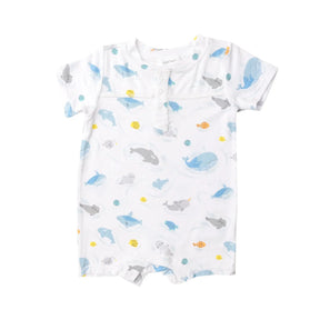 Angel Dear Big Splash bamboo Henley shortall for baby boys front view