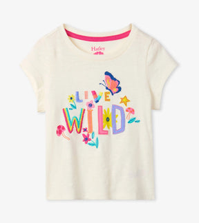 Hatley girls Live Wild cotton graphic tee, front product view